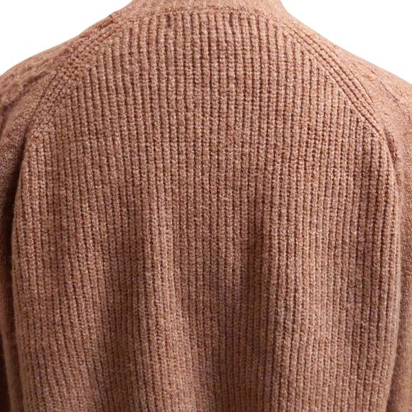 Y2K Women's Tan Camel Cropped Turtleneck Long-sleeved Sweater Sz M - Picture 4 of 10
